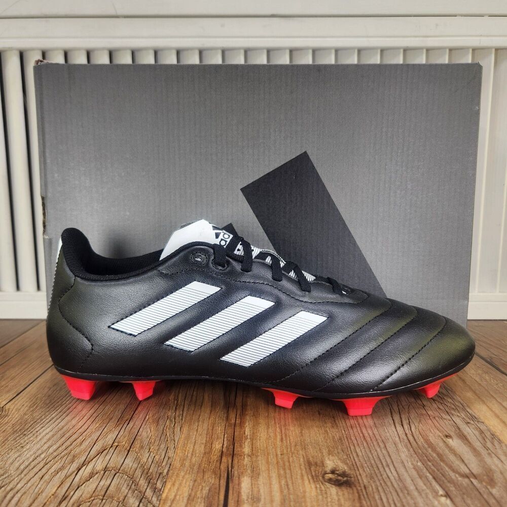 Adidas Goletto VIII FG Men's 10.5 Black White Athletic Soccer Cleats Boot GX7793